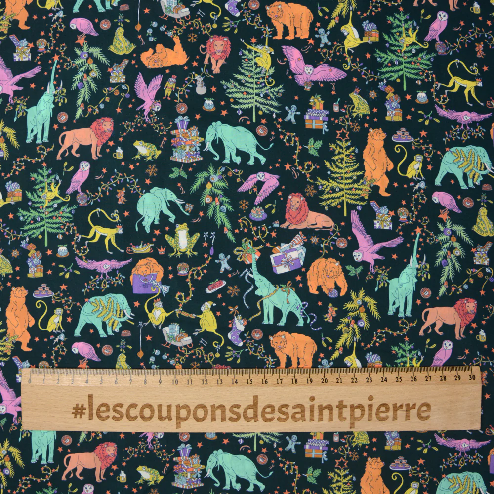 Coton liberty ® Christmas bleu foncé au mètre - Image 3