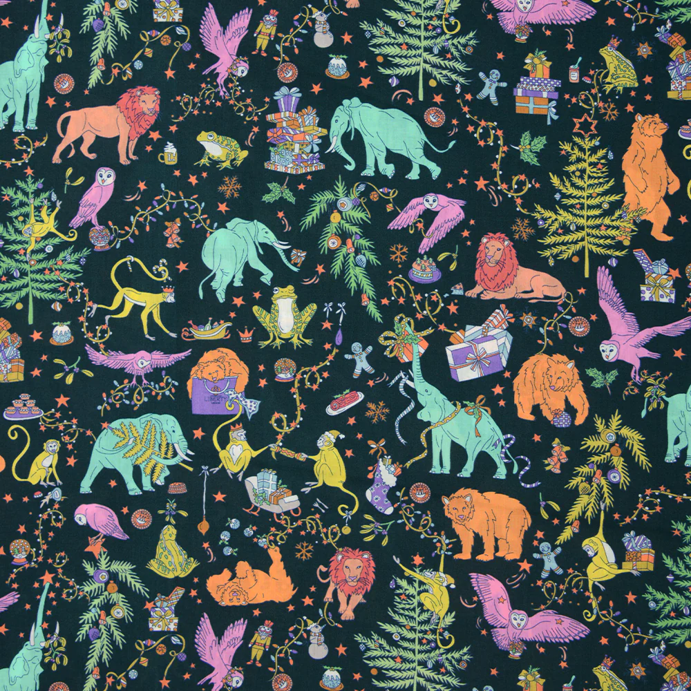 Coton liberty ® Christmas bleu foncé au mètre - Image 4