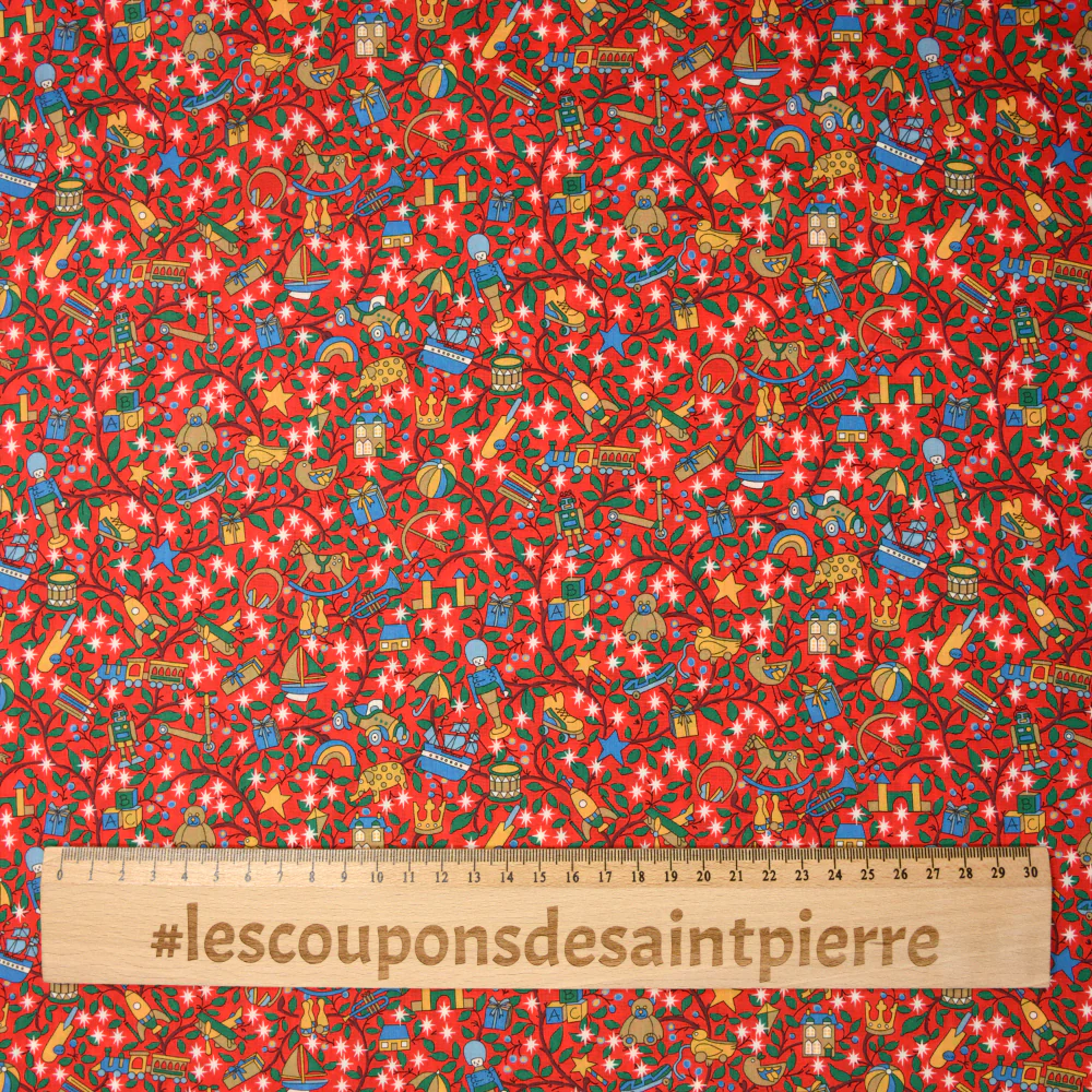 Coton liberty ® Magical forest rouge au mètre - Image 3