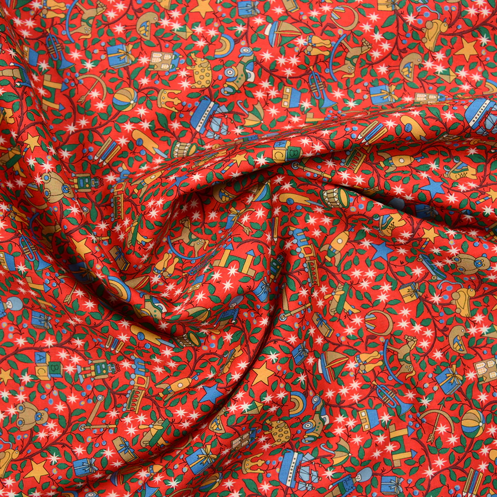 Coton liberty ® Magical forest rouge au mètre - Image 5