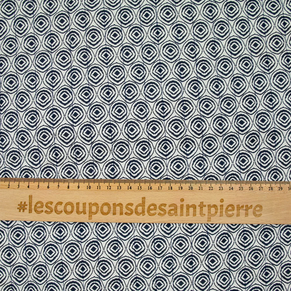 Coton matelassé double face empreinte marine et marron au mètre - Image 4