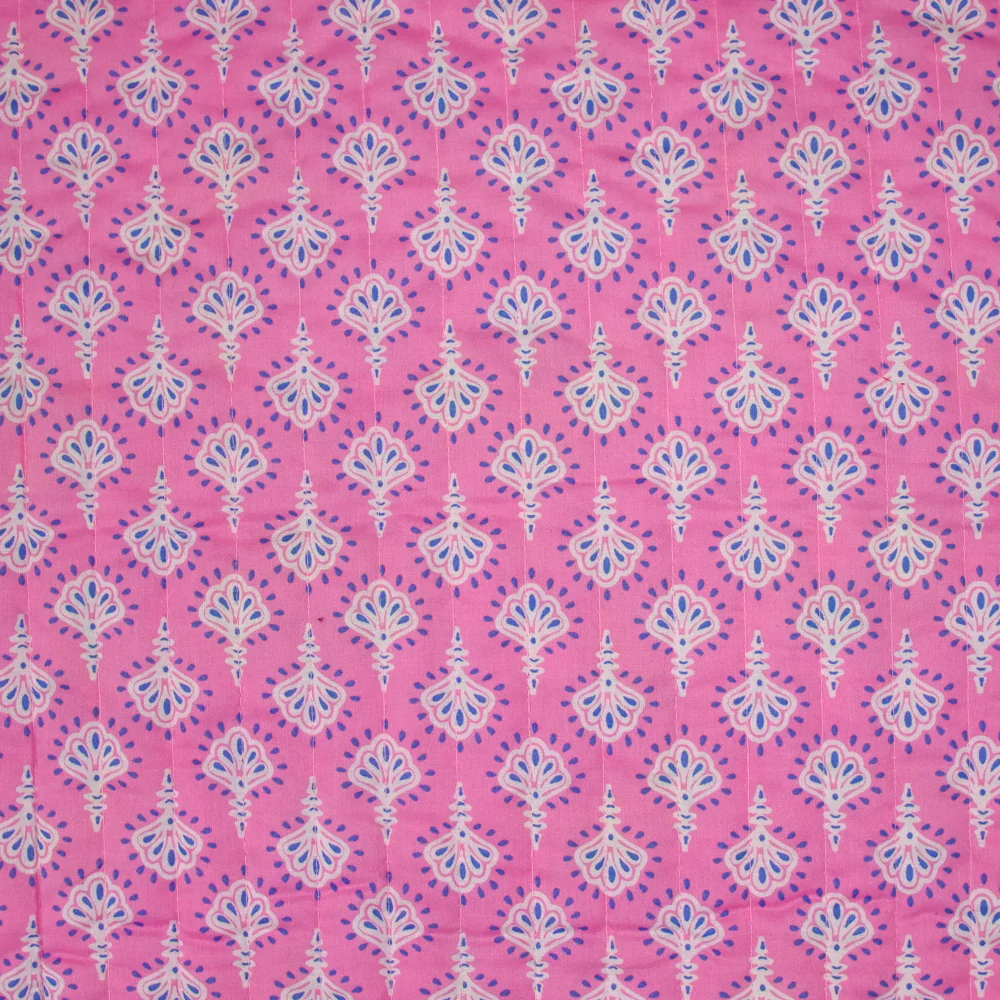 Coton matelassé double face Inaya rose au mètre - Image 7