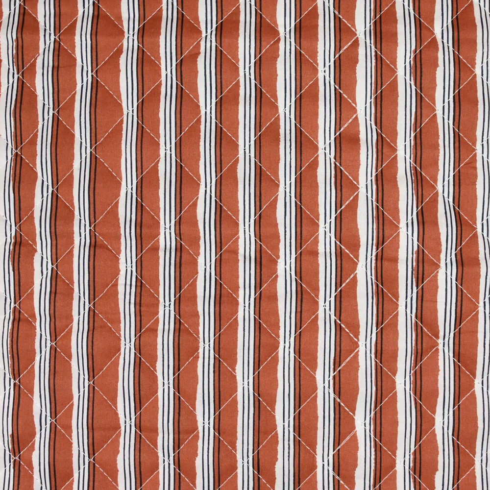 Coton matelassé double face Jiya marron au mètre - Image 4