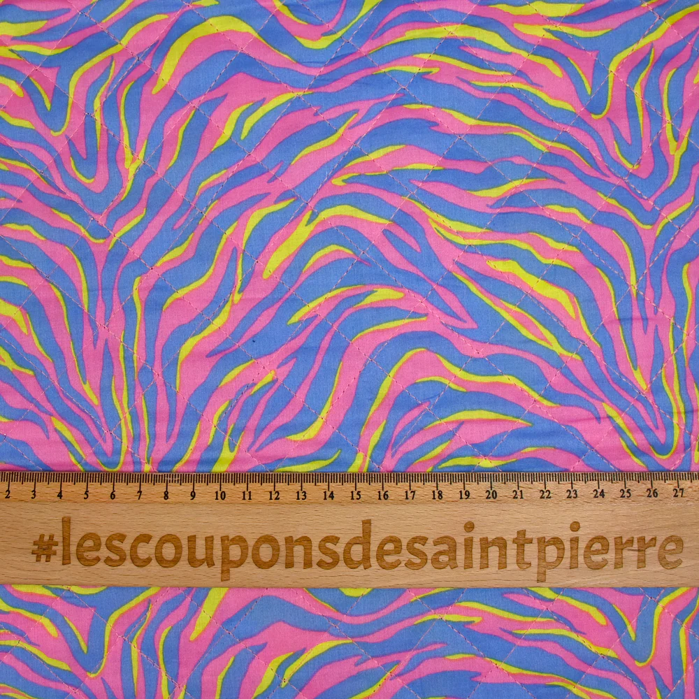 Coton matelassé double face léopard jaune au mètre - Image 6