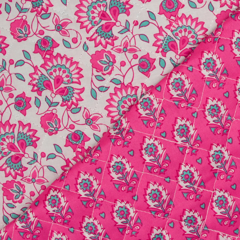 Coton matelassé double face Sandhya rose au mètre