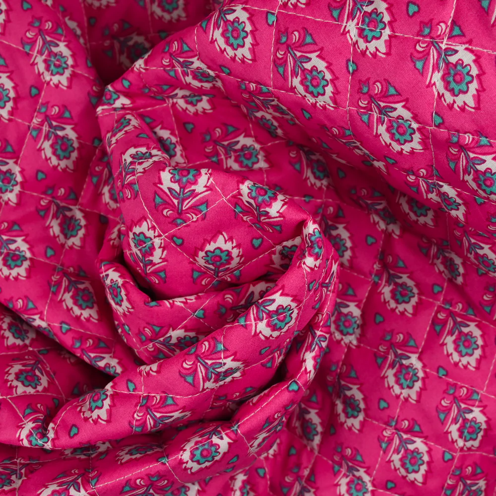 Coton matelassé double face Sandhya rose au mètre - Image 2