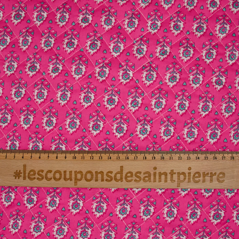 Coton matelassé double face Sandhya rose au mètre - Image 3