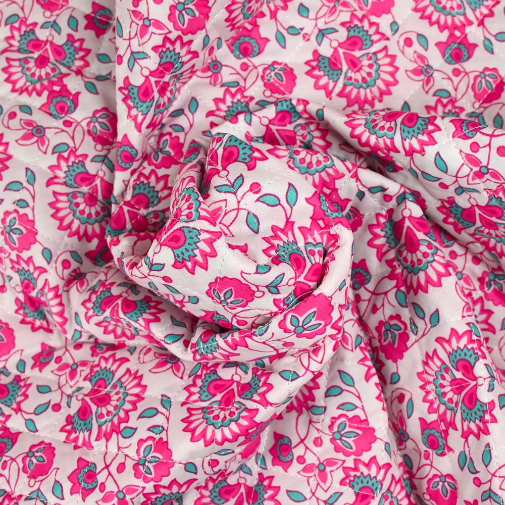 Coton matelassé double face Sandhya rose au mètre - Image 5
