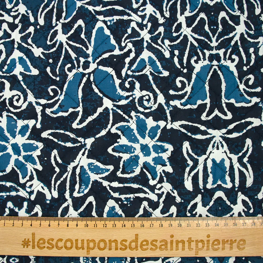Coton matelassé double face sous la mer bleu au mètre - Image 5