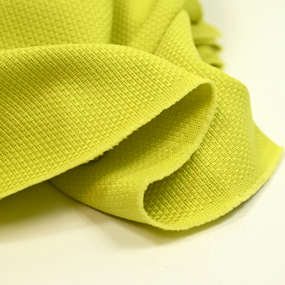 Coton natté Narcisse citron vert - Image 5