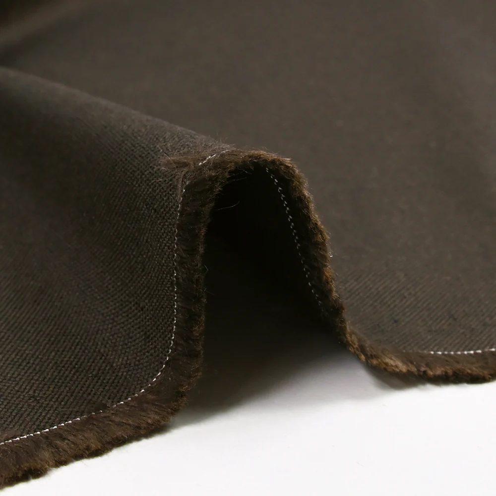 Coton oxford marron et noir - Image 5