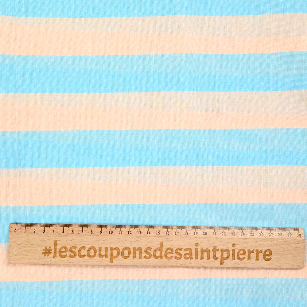 Coton rayé nude et ciel - Image 3