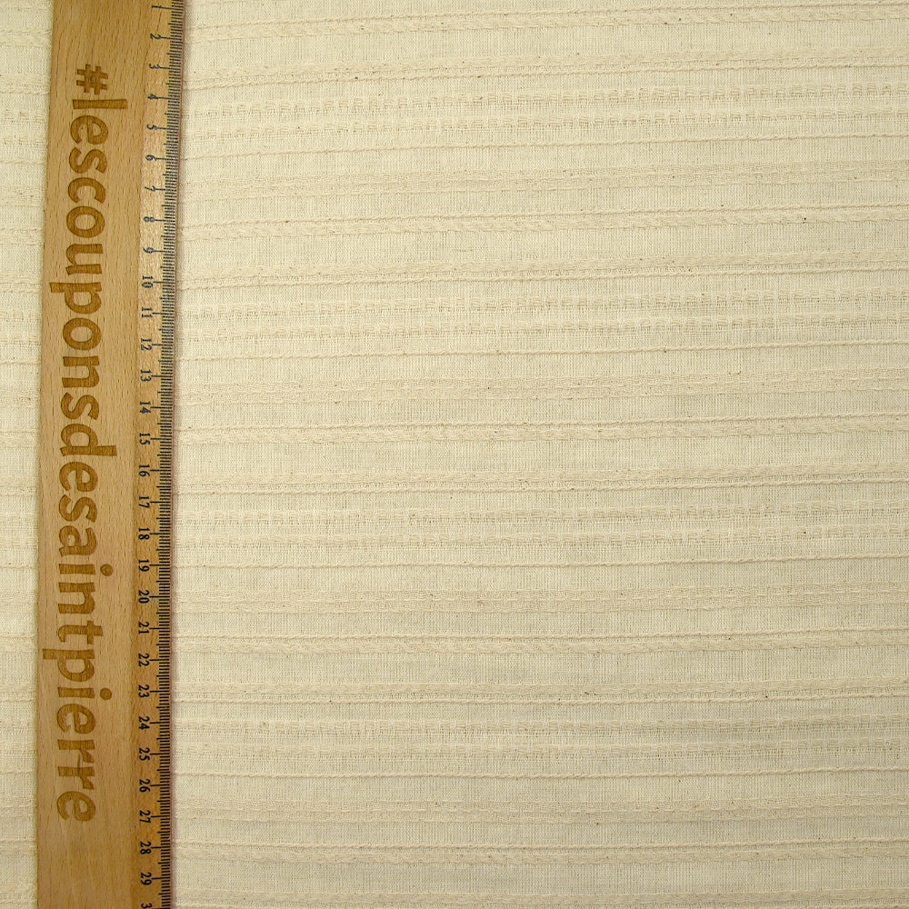 Coton rayé ton sur ton Numa écru naturel - Image 3