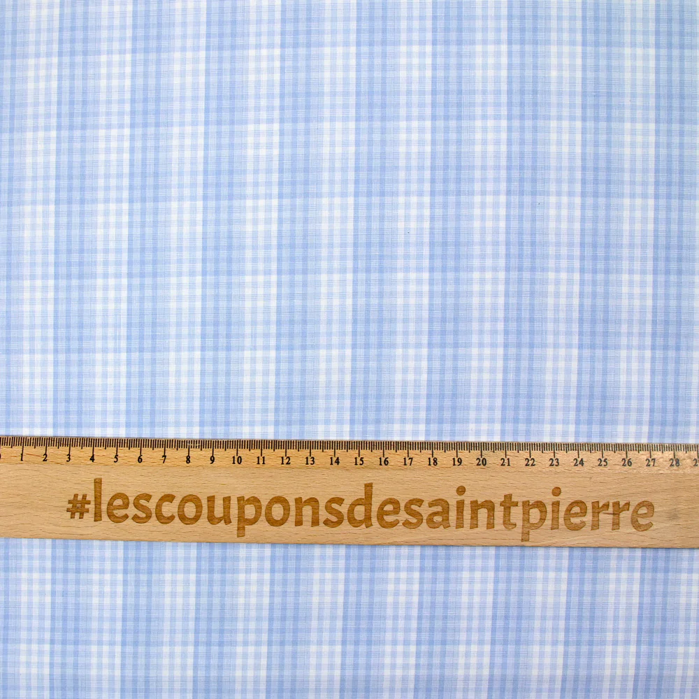 Coton tissé-teint à carreaux ciel - Image 3