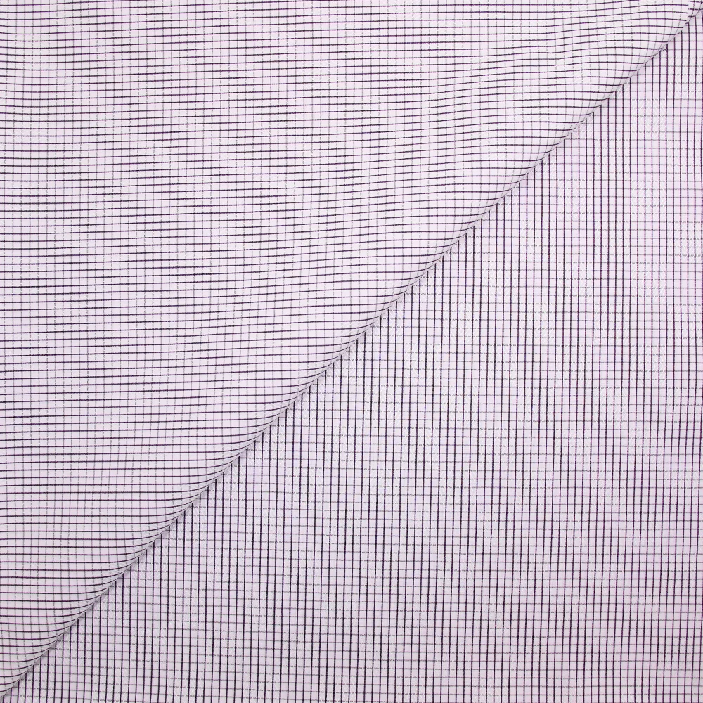 Coton tissé-teint carreaux violet fond parme