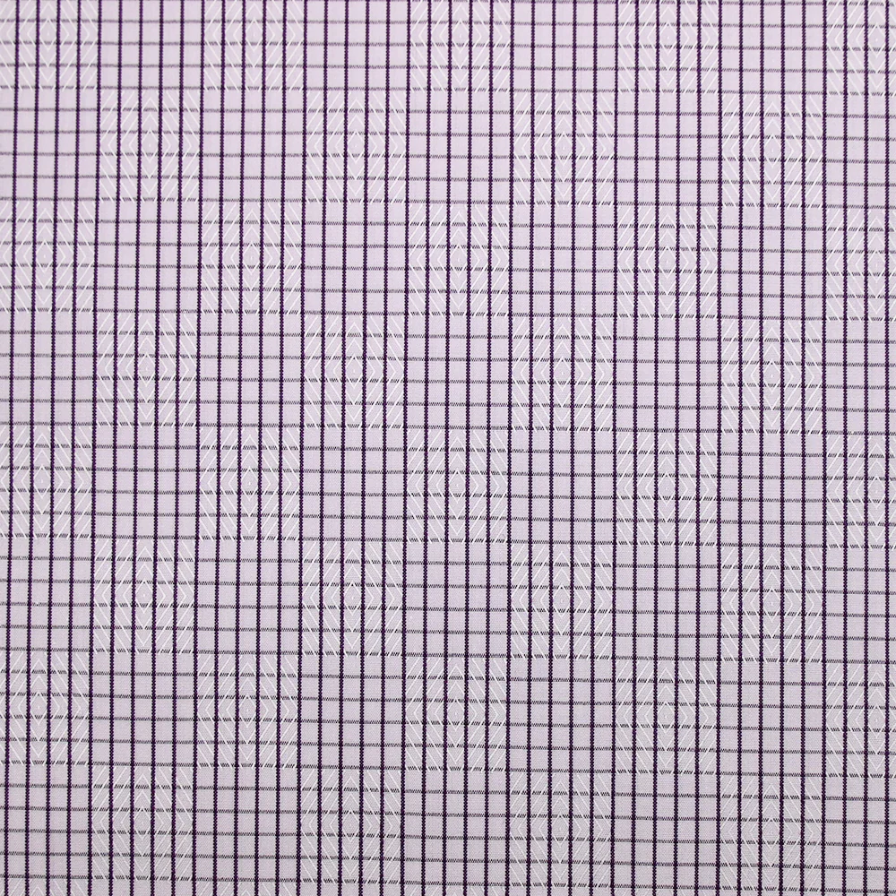 Coton tissé-teint carreaux violet fond parme - Image 4