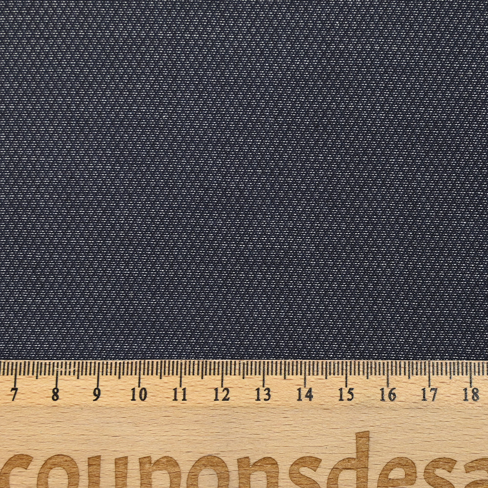 Coton tissé teint fantaisie losange bleu nuit - Image 3