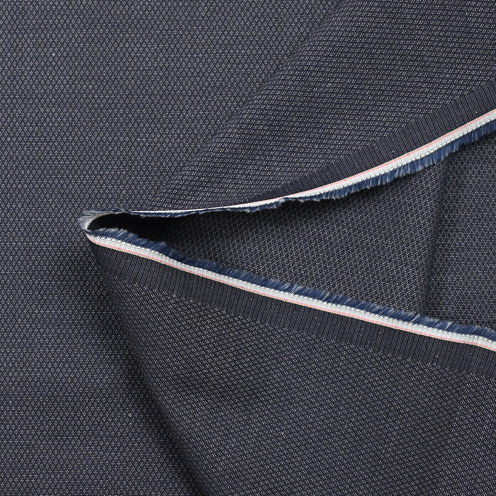 Coton tissé teint fantaisie losange bleu nuit - Image 5