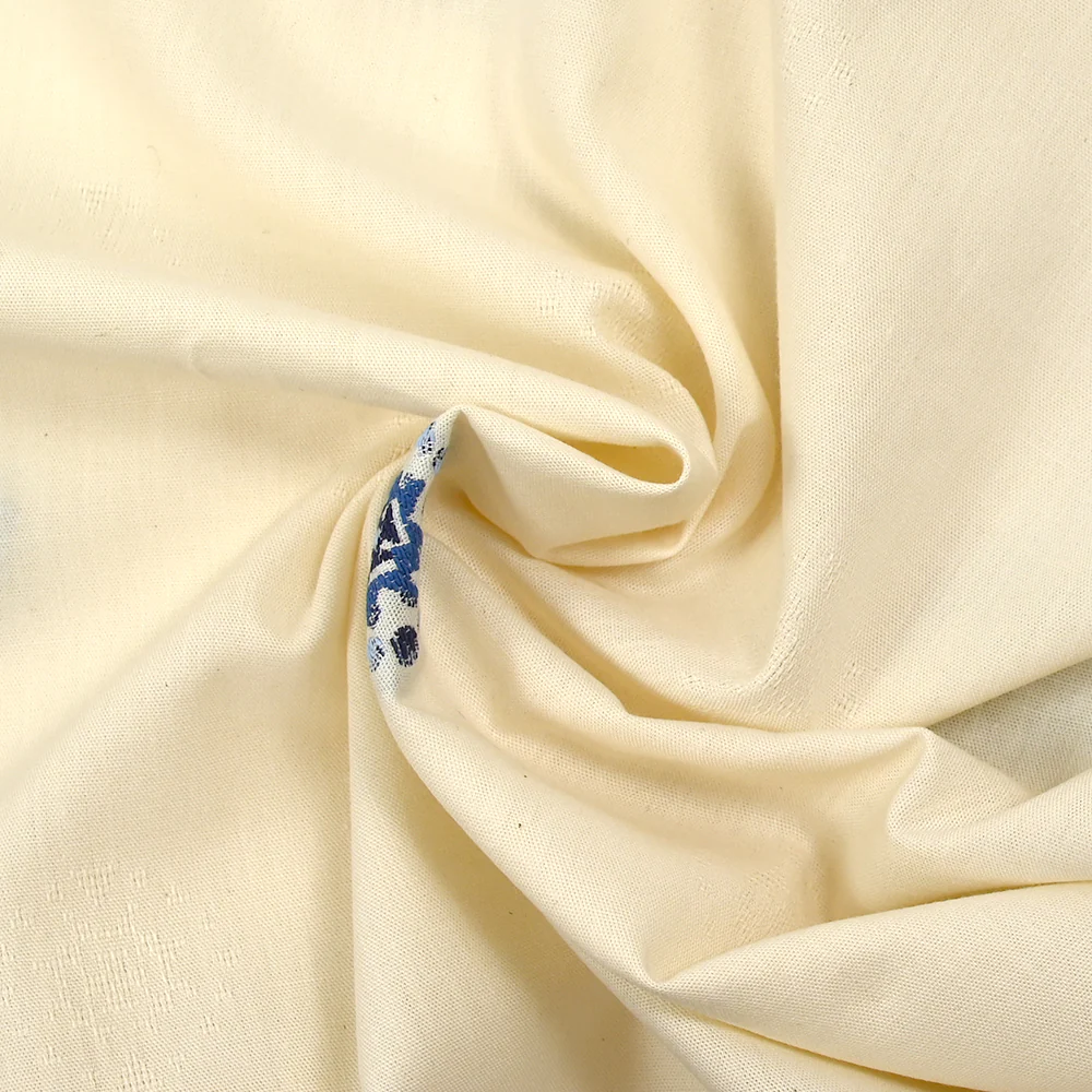 Coton tissé-teint jacquard Malina bleu fond écru - Image 2