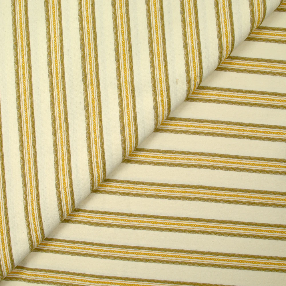 Coton tissé-teint rayé brodé fond ficelle - Image 3