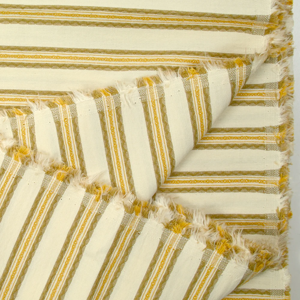 Coton tissé-teint rayé brodé fond ficelle - Image 8