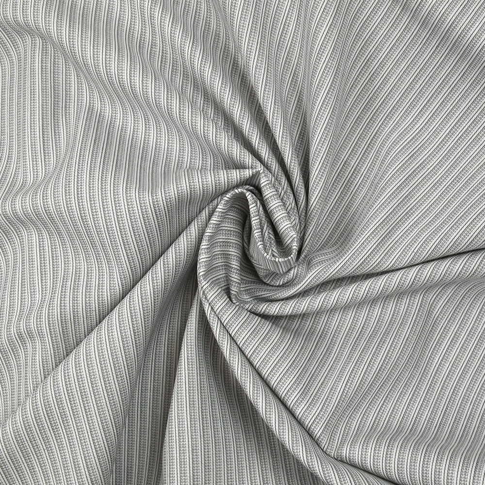 Coton tissé-teint rayé José gris fond blanc - Image 2