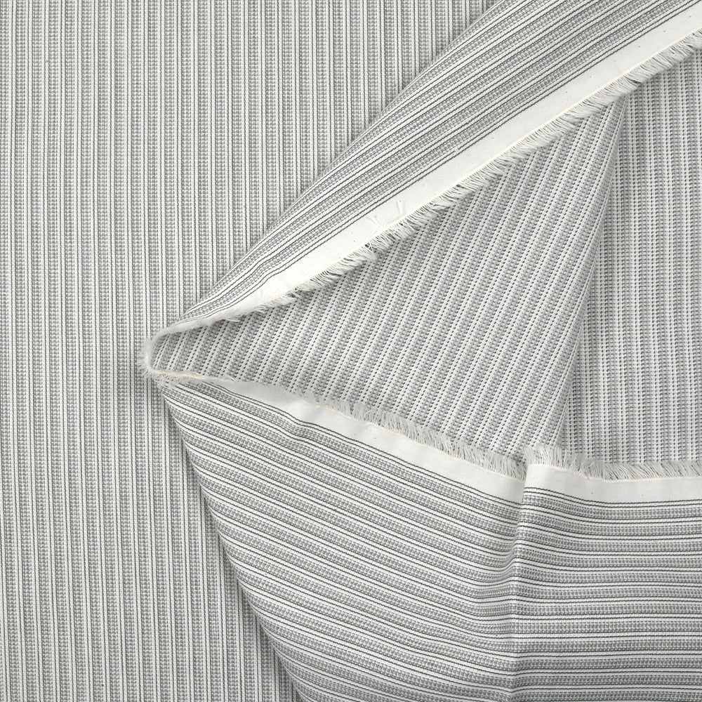 Coton tissé-teint rayé José gris fond blanc - Image 4