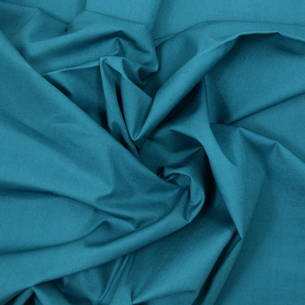 Coton uni bleu canard - Image 2