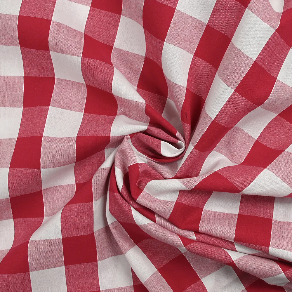 Coton Vichy 25mm rouge - Image 2