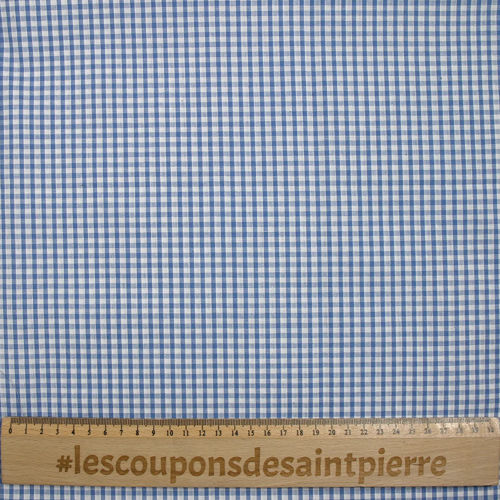 Coton Vichy 3mm bleu clair - Image 3
