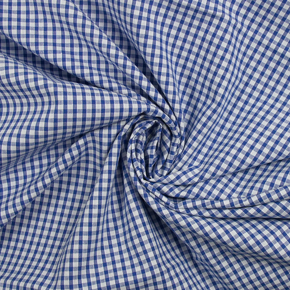Coton Vichy 3mm bleu roi - Image 2