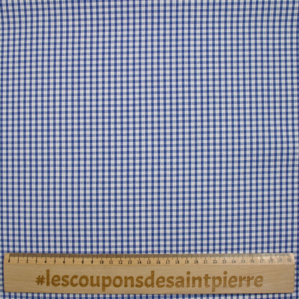 Coton Vichy 3mm bleu roi - Image 3