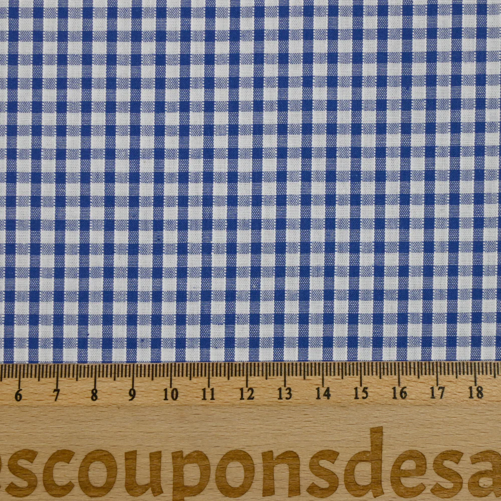 Coton Vichy 3mm bleu roi - Image 5