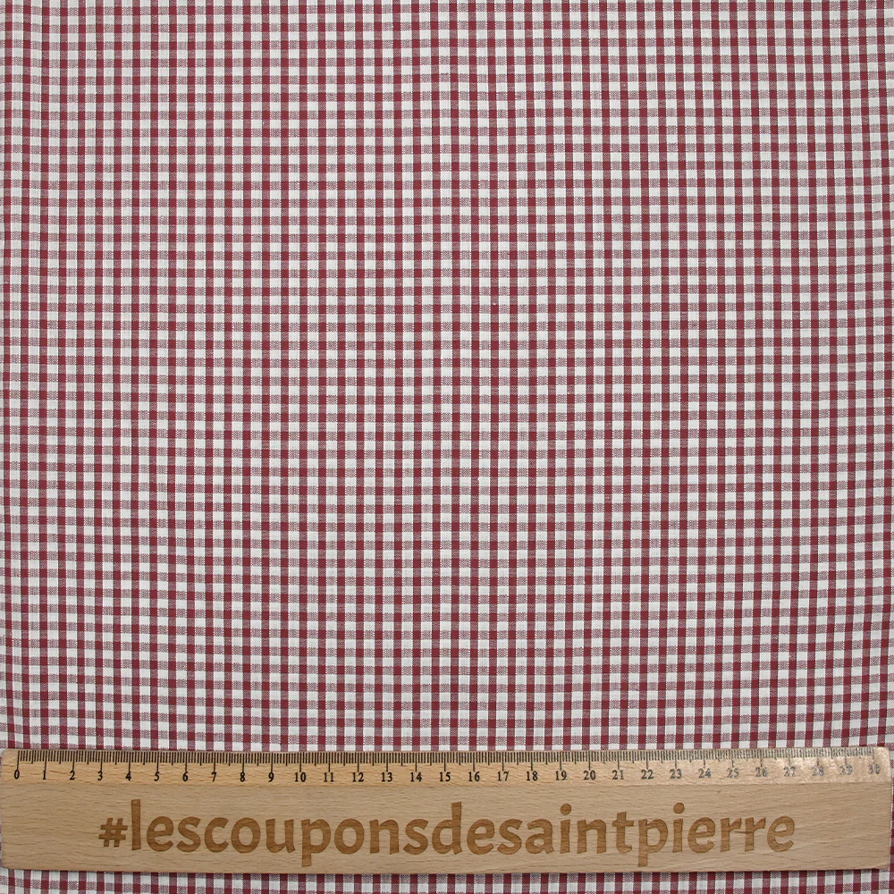 Coton Vichy 3mm bordeaux - Image 3