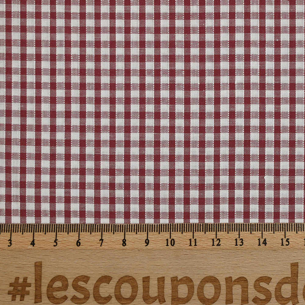 Coton Vichy 3mm bordeaux - Image 5