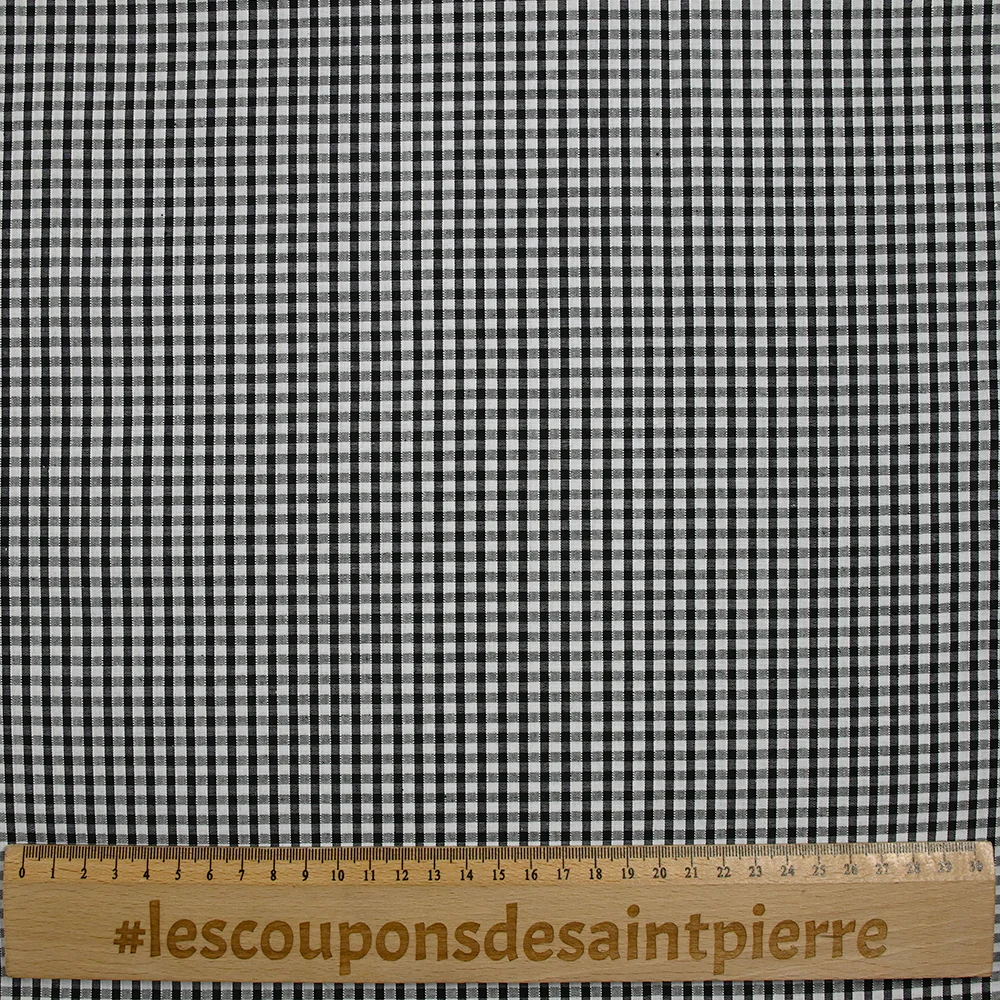 Coton Vichy 3mm noir - Image 3