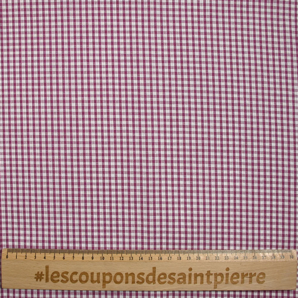 Coton Vichy 3mm prune - Image 3