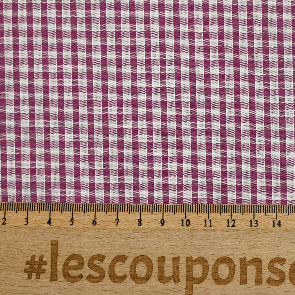 Coton Vichy 3mm prune - Image 5