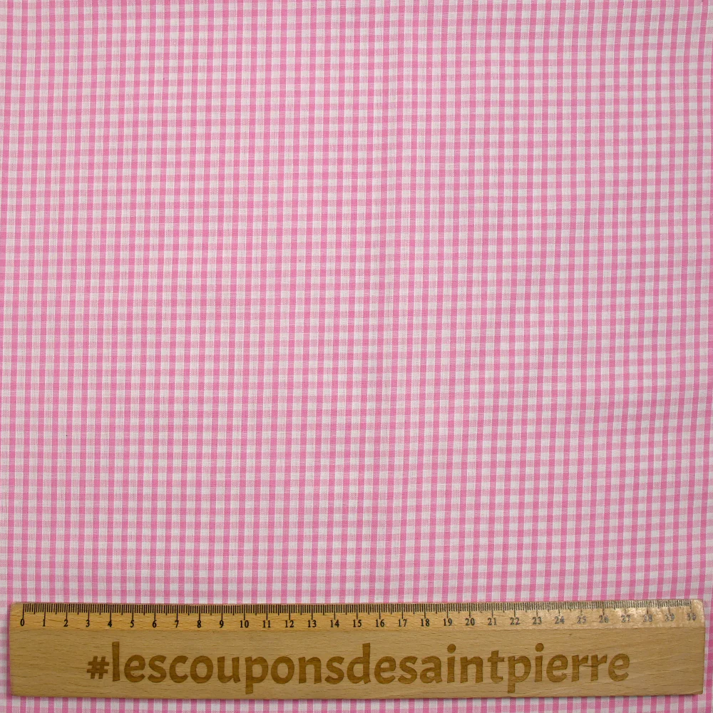 Coton Vichy 3mm rose - Image 3