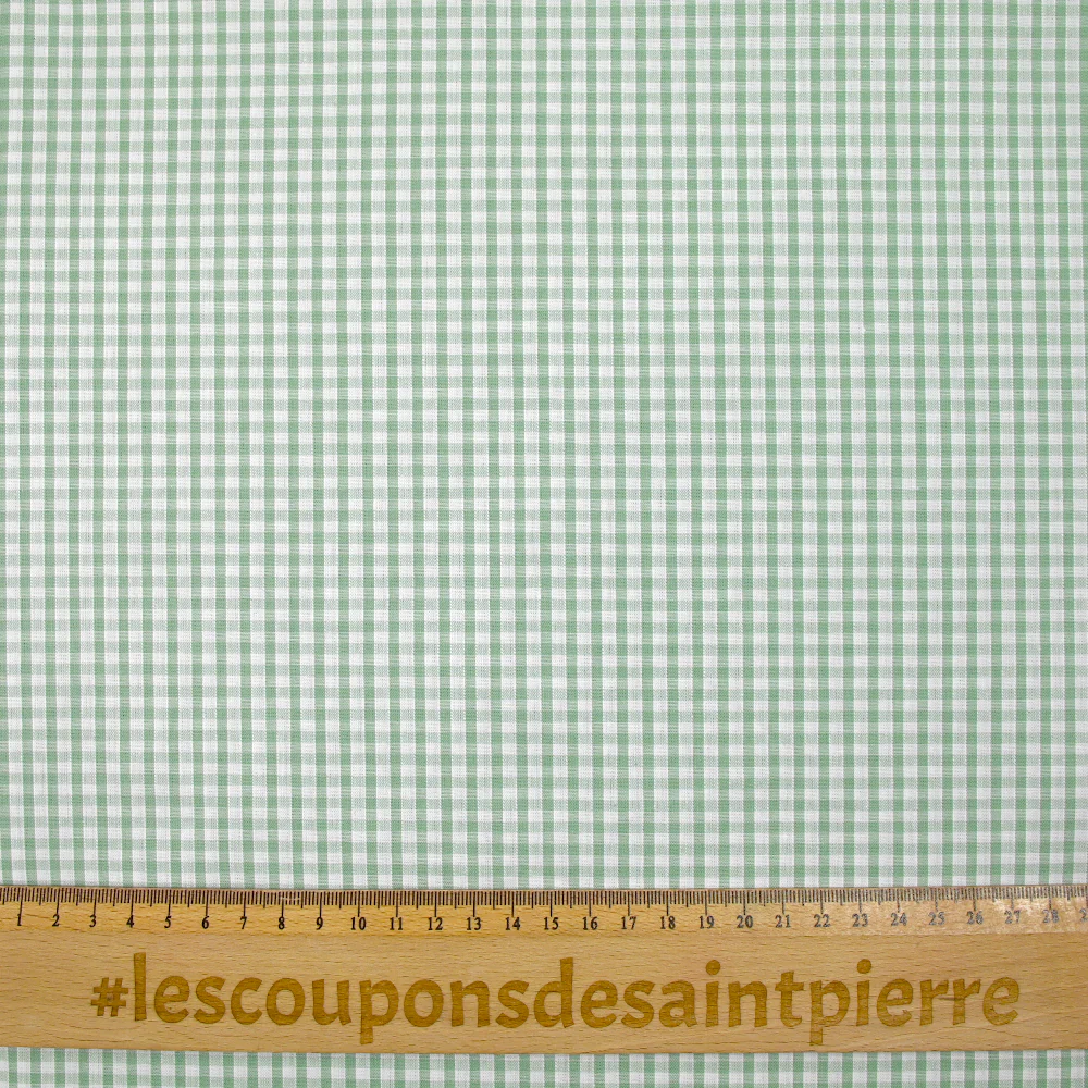 Coton Vichy 3mm vert jade - Image 3