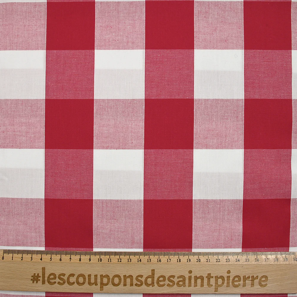 Coton Vichy 50mm rouge - Image 3