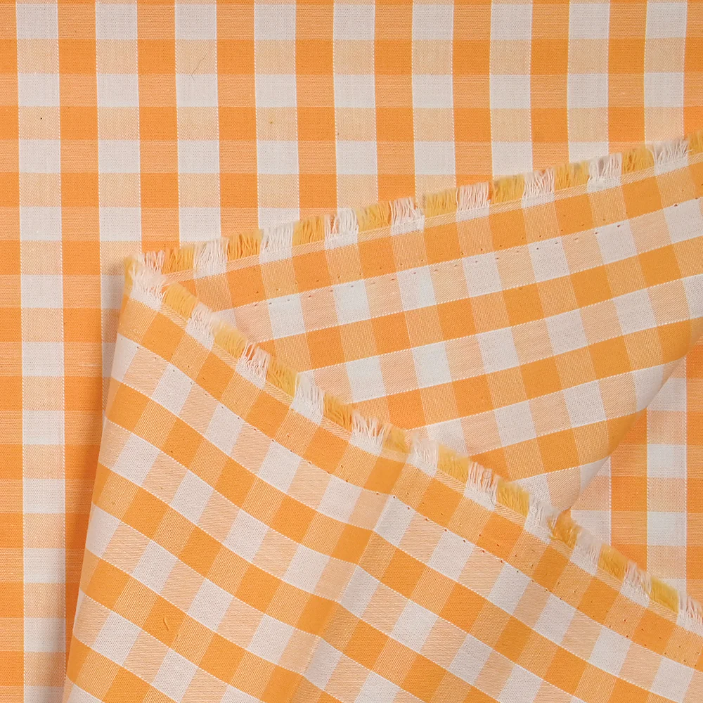 Coton Vichy 9mm abricot - Image 6