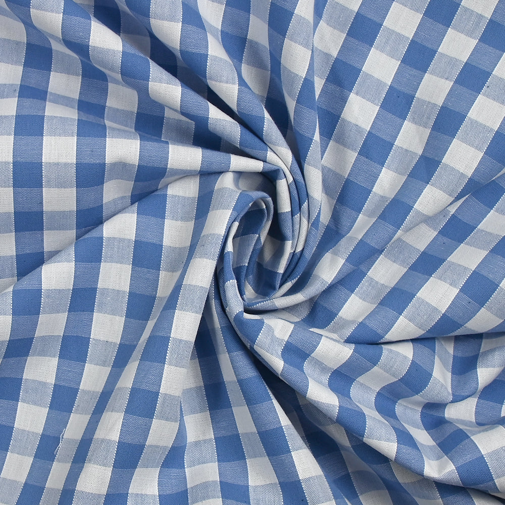 Coton Vichy 9mm bleu clair - Image 2