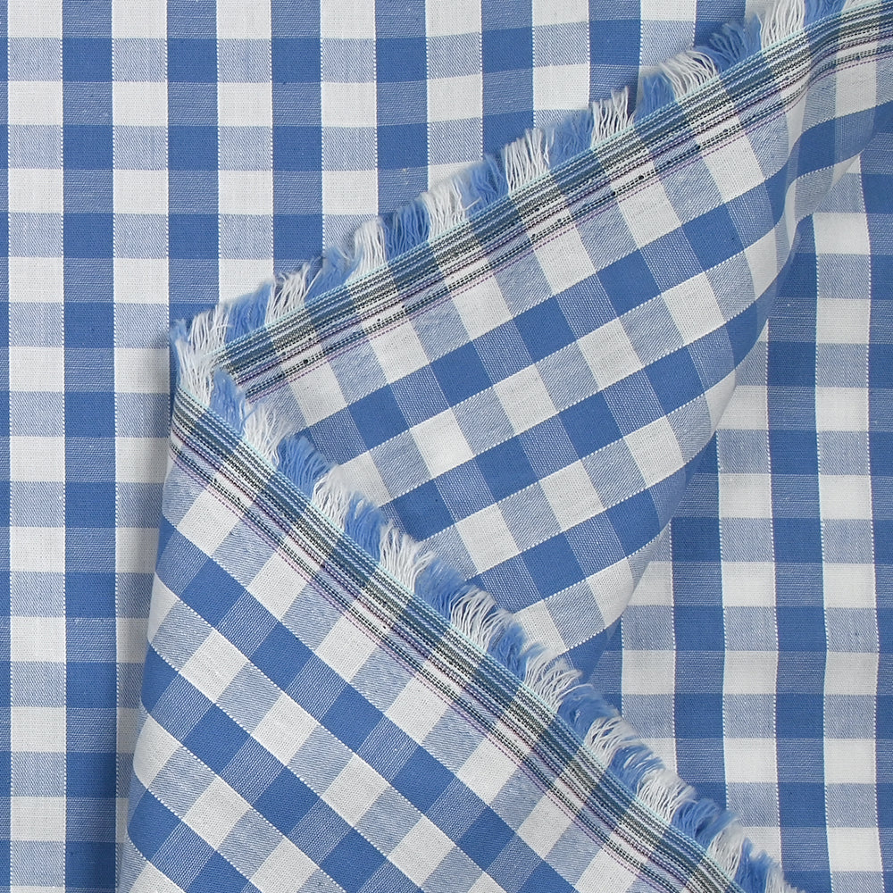 Coton Vichy 9mm bleu clair - Image 5