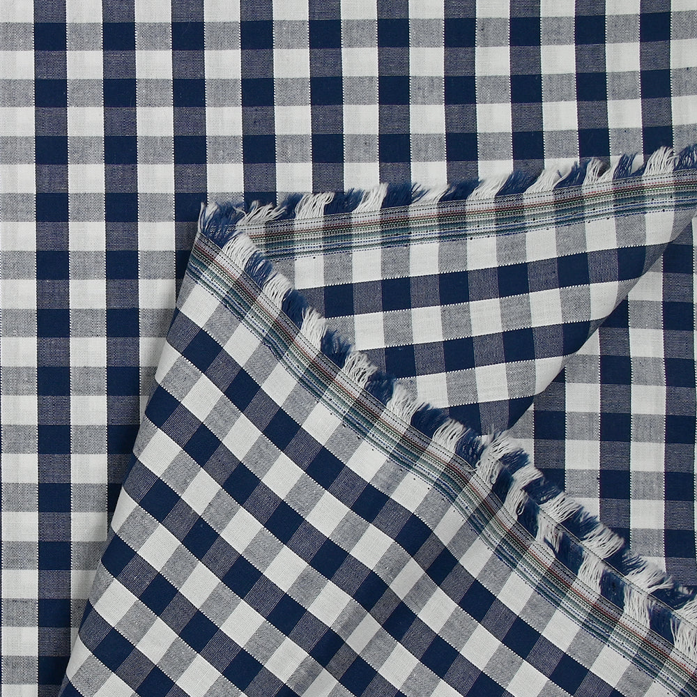 Coton Vichy 9mm bleu marine - Image 5
