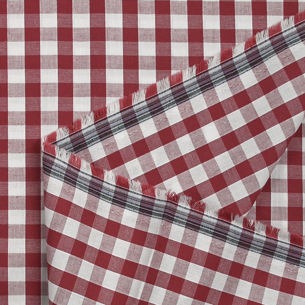 Coton Vichy 9mm bordeaux - Image 5
