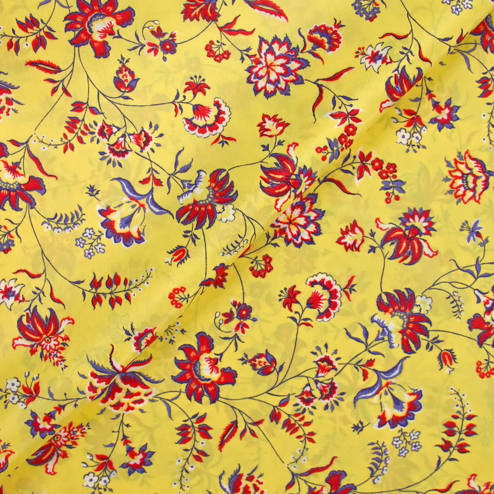 Crêpe de chine Claudia fond jaune - Image 3