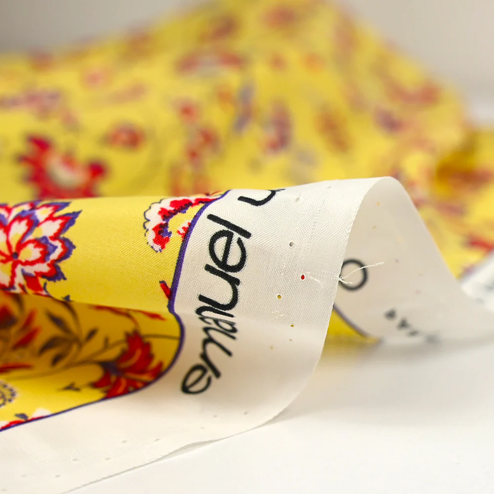 Crêpe de chine Claudia fond jaune - Image 7