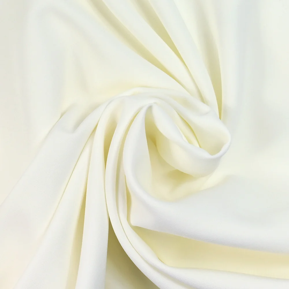 Crêpe de polyester lourd Madeleine blanc - Image 2