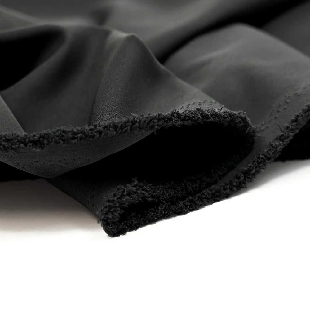Crêpe de polyester lourd Madeleine noir - Image 4